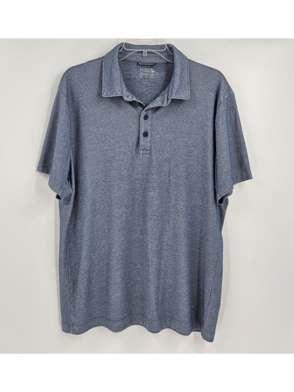J. Crew Performance Polo Size L Blue Heather Golf Athletic Stretch Shirt